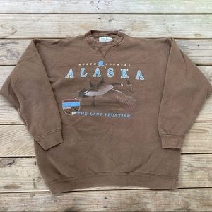 Vintage North Country Alaska The Last Frontier Sweatshirt Crewneck Pullover